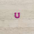 Пришивной декор буква U фиолетовая, 25мм