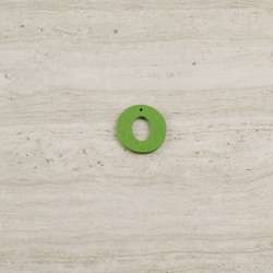 Пришивной декор буква O зеленая, 25мм