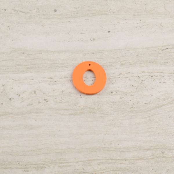 Пришивной декор буква O оранжевая, 25мм