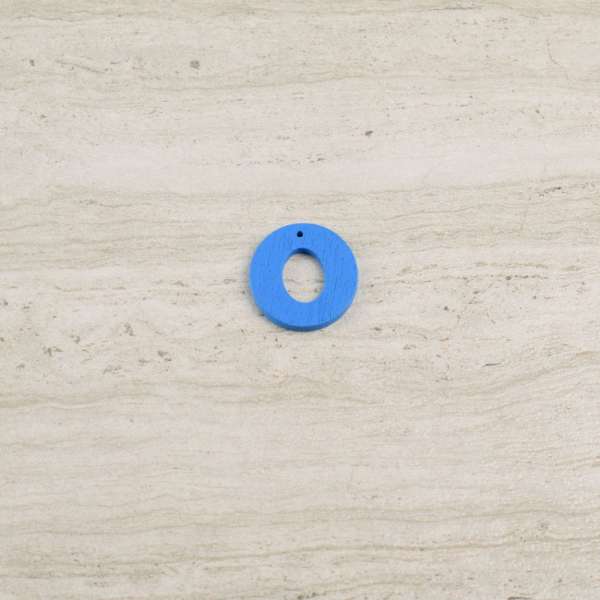 Пришивной декор буква O синяя, 25мм