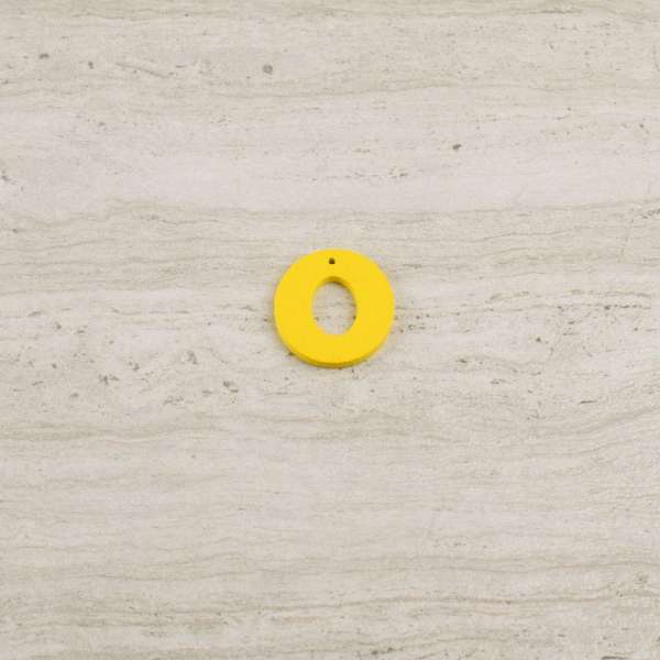 Пришивной декор буква O желтая, 25мм