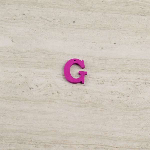 Пришивной декор буква G фиолетовая, 25мм