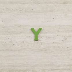 Пришивной декор буква Y зеленая, 25мм