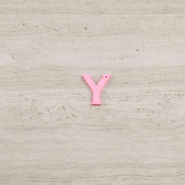Пришивной декор буква Y розовая, 25мм