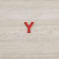 Пришивной декор буква Y красная, 25мм