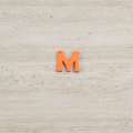 Пришивной декор буква M оранжевая, 25мм