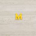 Пришивной декор буква M желтая, 25мм