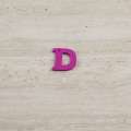 Пришивной декор буква D фиолетовая, 25мм