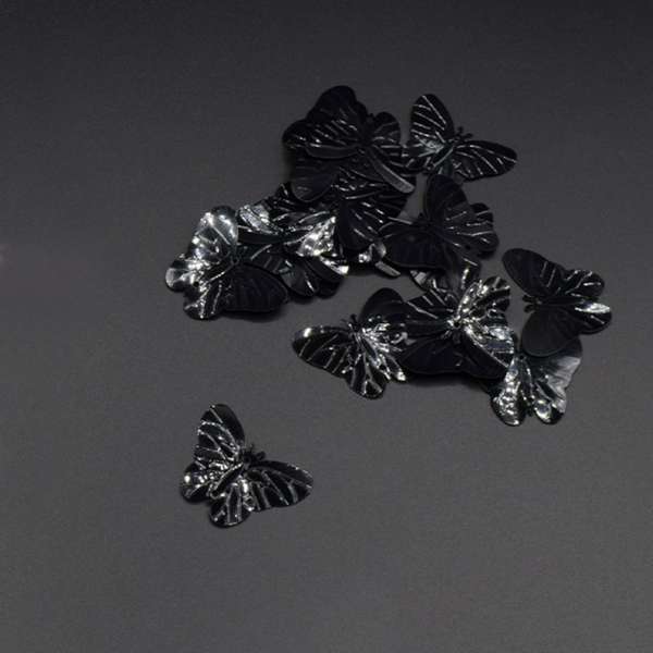 Пайетка бабочка 30х25мм 1 упаковка 5г=25шт черная