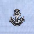 Термоаппликация Якорь 63х63мм черно-серебристая