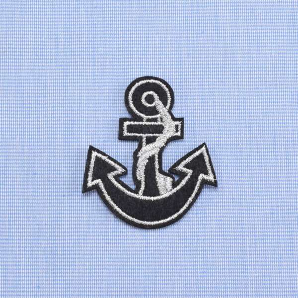 Термоаппликация Якорь 63х63мм черно-серебристая