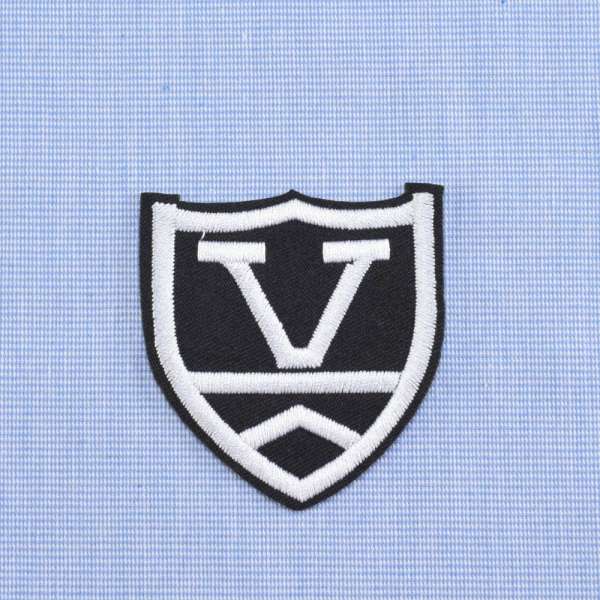Термоаппликация V 65х60мм черная с белым