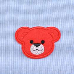 Термоаппликация Мишка 70х60мм красный