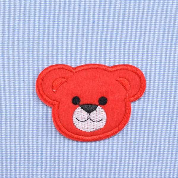 Термоаппликация Мишка 70х60мм красный
