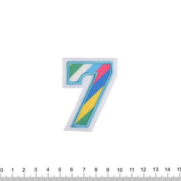 Термоаппликация Цифра 7 в полоску 50х70мм