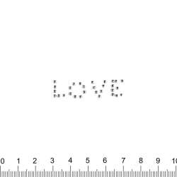 Термоапликация стразы металл LOVE 10х40мм серебристая