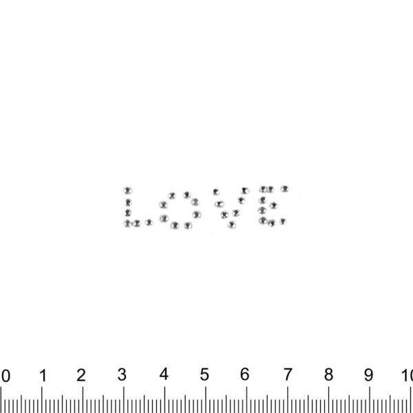 Термоапликация стразы металл LOVE 10х40мм серебристая