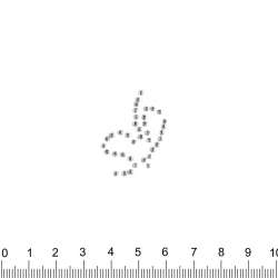 Термоапликация стразы металл Листик 20х30мм серебристая