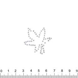 Термоапликация стразы металл Лист кленовый 30х30мм серебристая