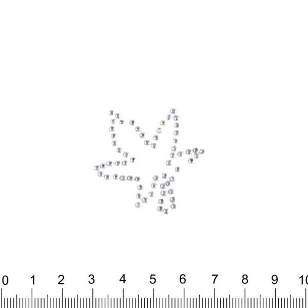 Термоапликация стразы металл Лист кленовый 30х30мм серебристая