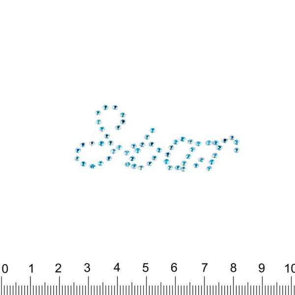 Термоапликация стразы металл STAR 20х50мм голубая