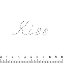 Термоапликация стразы металл KISS 20х50мм серебристая