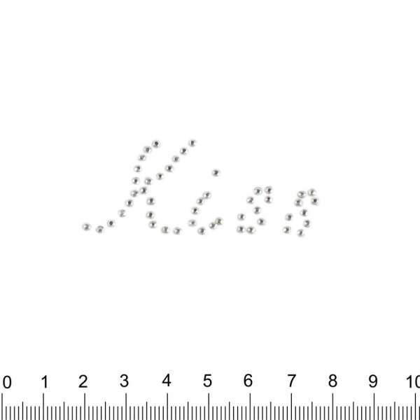 Термоапликация стразы металл KISS 20х50мм серебристая