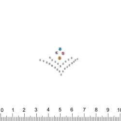 Термоапликация стразы металл Узор 30х40см многоцветная