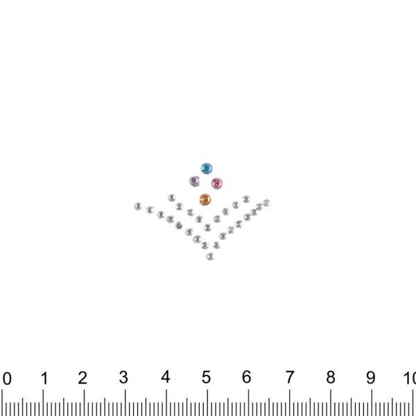 Термоапликация стразы металл Узор 30х40см многоцветная