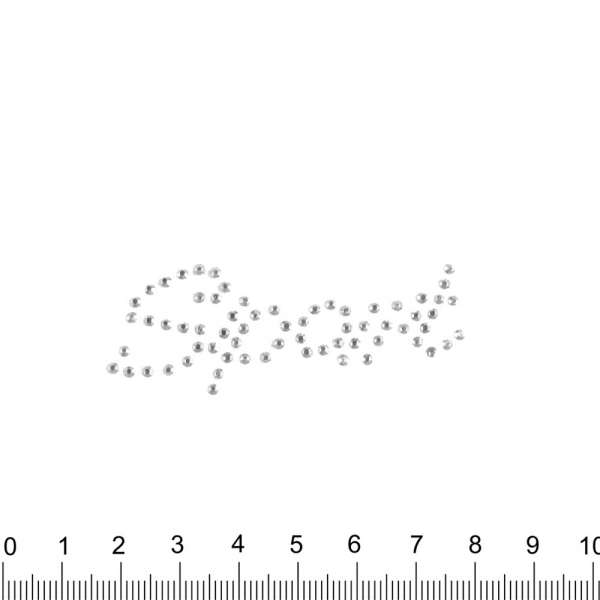 Термоапликация стразы металл SPORT 20х60см серебристая