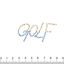 Термоапликация стразы металл GOLF 30х50мм желто-синяя