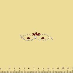 Термоапликация стразы металл Листики с лентой 30х70мм серебристо-красная