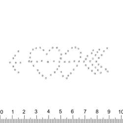 Термоапликация стразы металл Сердца со стрелой 30х80мм серебристая