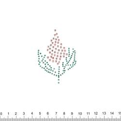 Термоапликация стразы металл Виноград 50х70мм розово-зеленая