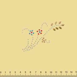 Термоапликация стразы металл Ветка с цветами 60х90мм многоцветная