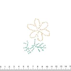 Термоапликация стразы металл Цветок 55х80см золотисто-зеленая