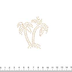 Термоапликация стразы металл Пальмы 70х80мм золотистые