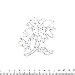Термоапликация стразы металл Подсолнух 90х100мм серебристый