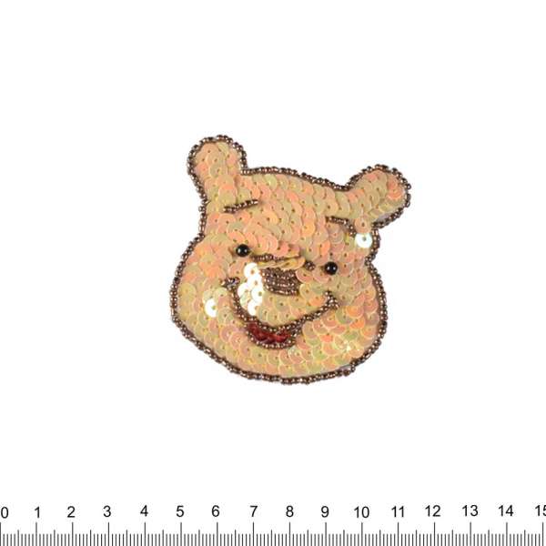 Нашивка с пайетками Винни-Пух 70х70мм