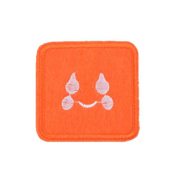 Термоаппликация Квадрат со смайликом 45х45мм оранжевый