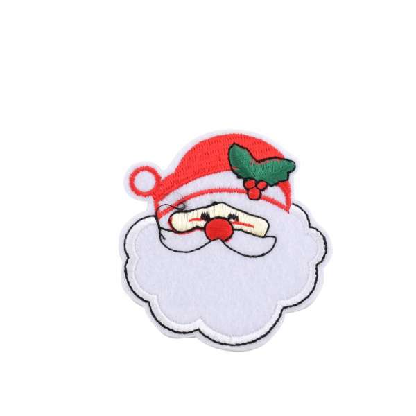 Термоаппликация Дед мороз в шляпе красной 60х70мм