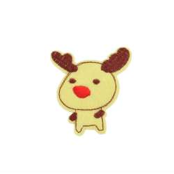 Термоаппликация Олень 60х65мм желтый