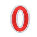 Термоаппликация Цифра 0 красная 50х80мм
