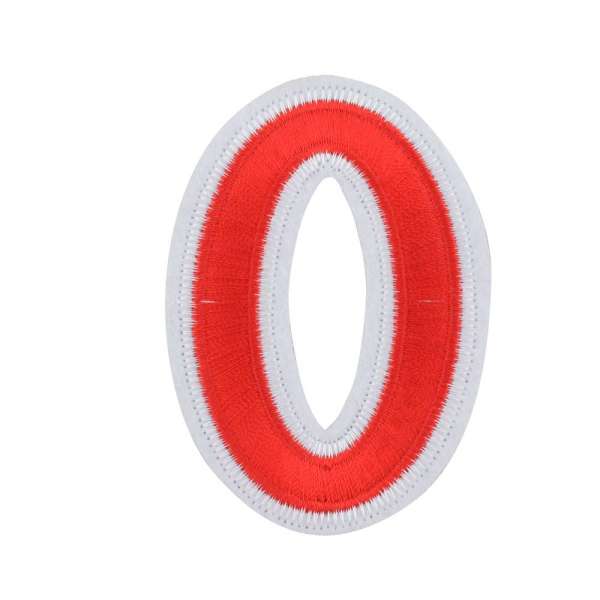 Термоаппликация Цифра 0 красная 50х80мм