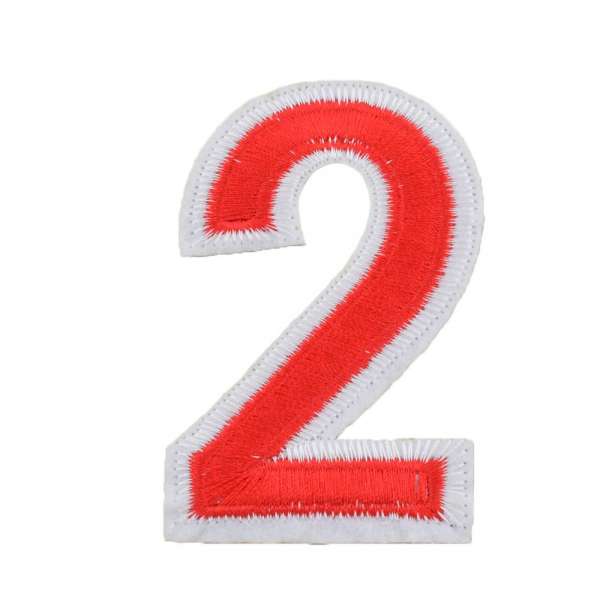 Термоаппликация Цифра 2 красная 50х80мм
