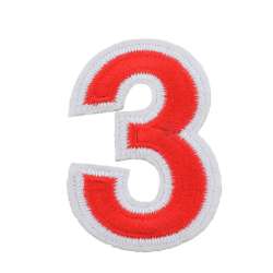 Термоаппликация Цифра 3 красная 60х80мм