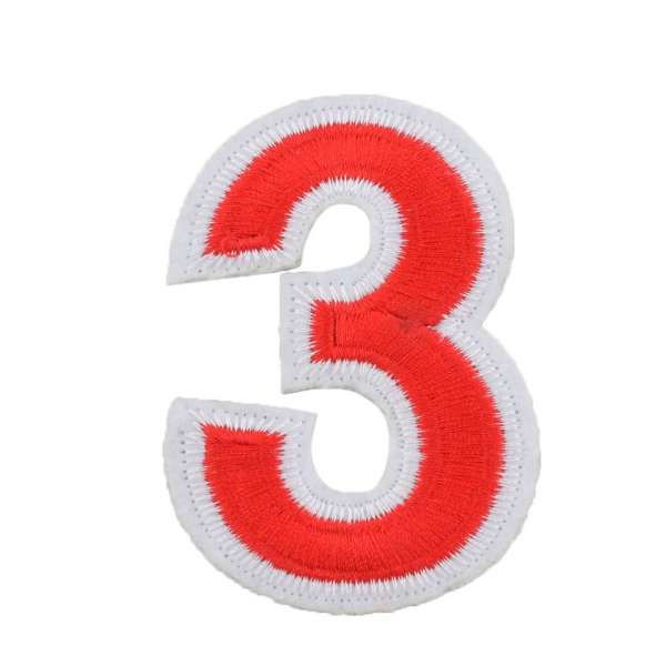 Термоаппликация Цифра 3 красная 60х80мм