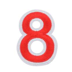 Термоаппликация Цифра 8 красная 60х80мм