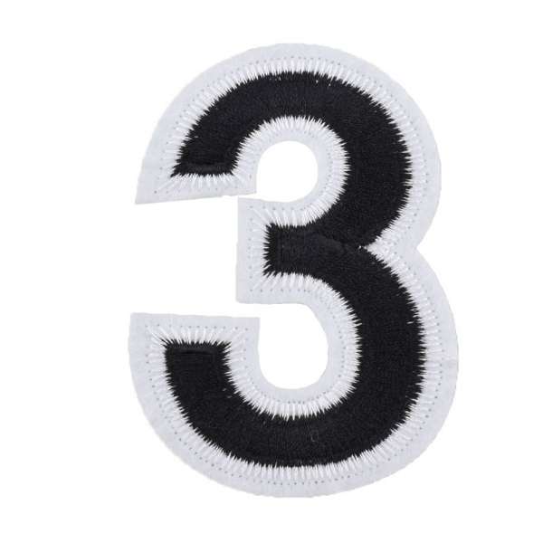 Термоаппликация Цифра 3 черная 60х80мм