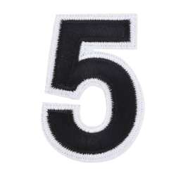 Термоаппликация Цифра 5 черная 50х80мм